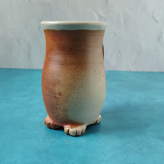 Ginger & White Soda-Fired Cat Butt Mug (Male)