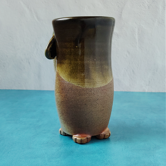 Rustic Brown Soda-Fired Cat Butt Mug