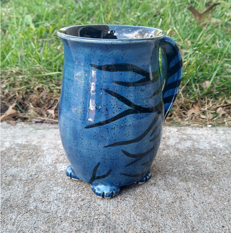 Dark Blue Cat Butt Mug - Large - Approx. 22oz