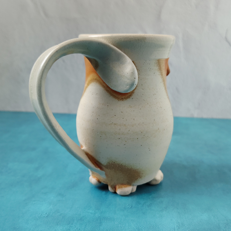 Faced & Fabulous Cat Butt Mug - Ginger & White Soda Fired (Second)