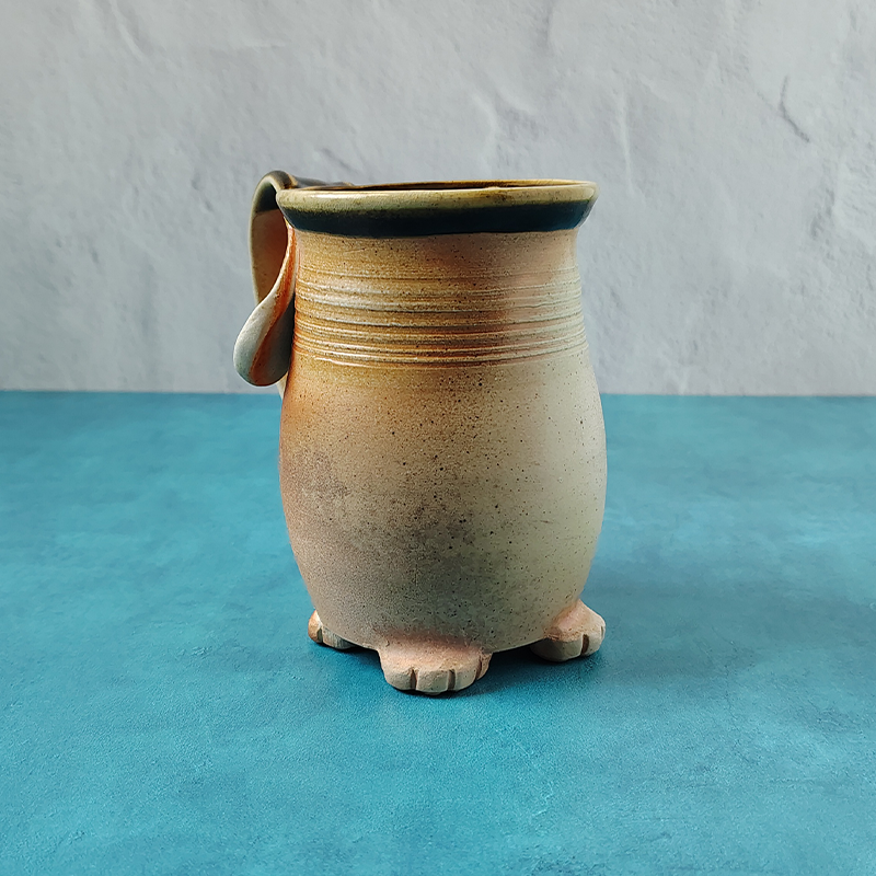 Ginger & White Soda-Fired Cat Butt Mug (No Trouble Puffs)