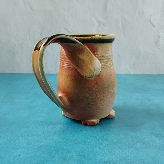 Ginger & White Soda-Fired Cat Butt Mug (No Trouble Puffs)