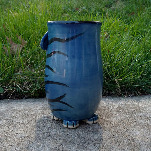 Chonky Cat Butt Mug - 26+oz - Turquoise Striped