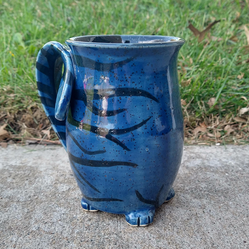 Dark Blue Cat Butt Mug - Large - Approx. 22oz