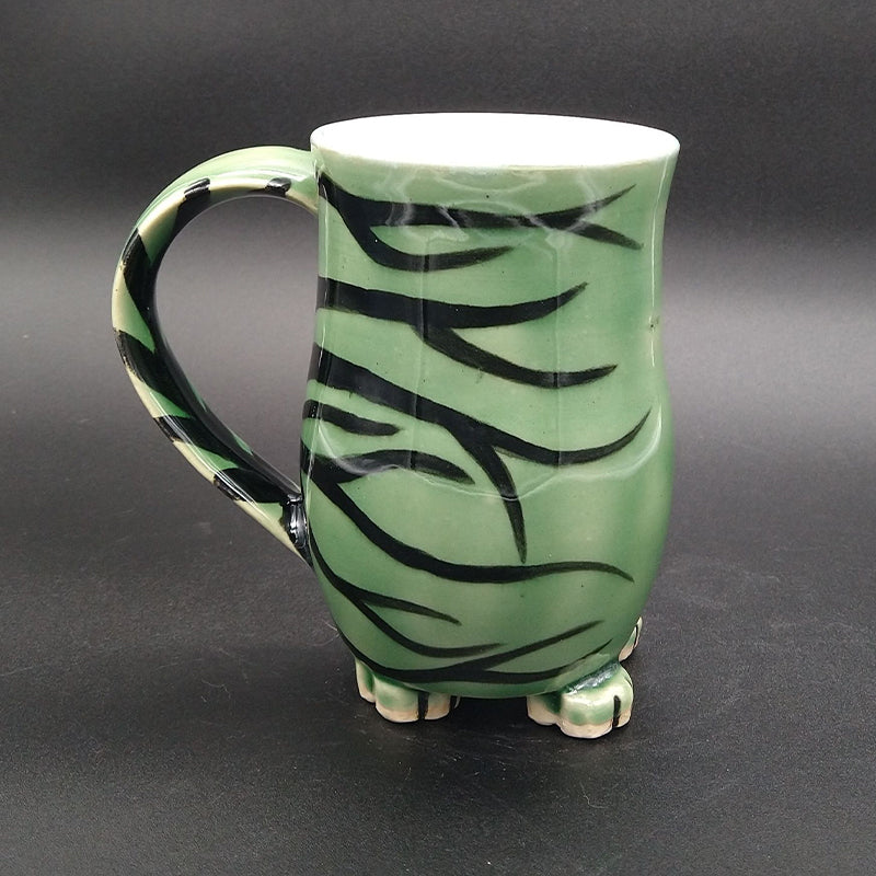 Green Striped Cat Butt Mug - Approx. 16oz