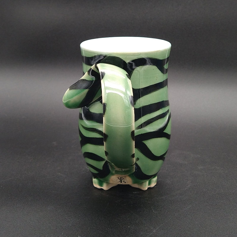 Green Striped Cat Butt Mug - Approx. 16oz