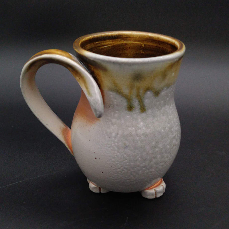 Brown & Grey Soda Fired Cat Butt Mug - 16oz